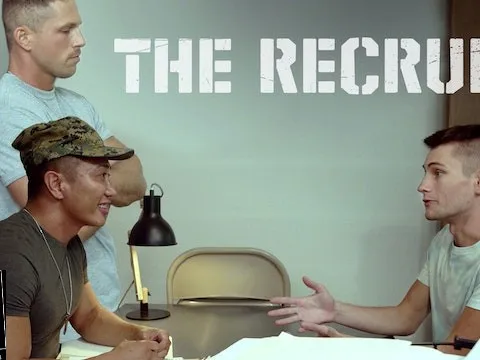 Watch these army jocks season a freshrecruit for a wild bareback threesome